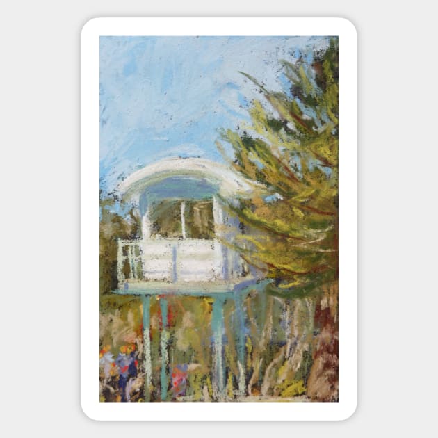 Bonny surf tower - plein air Sticker by Terrimad